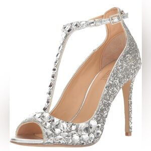 NWT Jewel Badgley Mischka Conroy Metallic Glitter Evening Shoe (size 8)